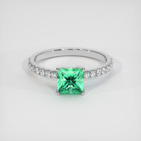 0.85 Ct. Emerald Ring, 18K White Gold 1