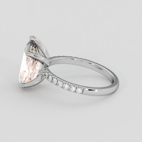 2.61 Ct. Peach Morganite Ring, 18K White Gold 4