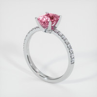 2.24 Ct. Reddish Pink Sapphire Ring, 18K White Gold 2