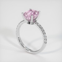 3.07 Ct. Pink Sapphire Ring, 18K White Gold 2