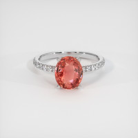 2.50 Ct. Padparadscha Sapphire Ring, 18K White Gold 1