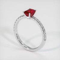 0.83 Ct. Ruby Ring, 18K White Gold 2