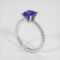 2.47 Ct. Blue Sapphire Ring, 18K White Gold 2