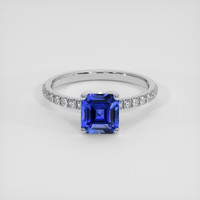 2.12 Ct. Blue Sapphire Ring, 18K White Gold 1