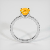 2.10 Ct. Orangish Yellow Sapphire Ring, 18K White Gold 3