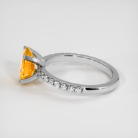 2.10 Ct. Orangish Yellow Sapphire Ring, 18K White Gold 4