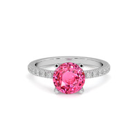 1.73 Ct. Pink Sapphire Ring, 18K White Gold 1