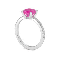 1.73 Ct. Pink Sapphire Ring, 18K White Gold 2