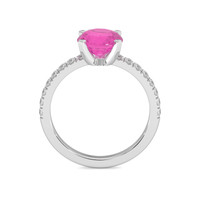 1.73 Ct. Pink Sapphire Ring, 18K White Gold 3