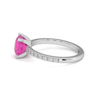1.73 Ct. Pink Sapphire Ring, 18K White Gold 4