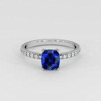 1.55 Ct. Blue Sapphire Ring, 18K White Gold 1