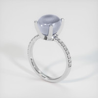 7.83 Ct. Bluish Grey Sapphire Ring, 18K White Gold 2