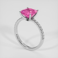 3.67 Ct. Pink Sapphire Ring, 18K White Gold 2
