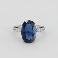 7.25 Ct. Blue Sapphire Ring, 18K White Gold 1