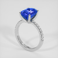 3.23 Ct. Blue Sapphire Ring, 18K White Gold 2