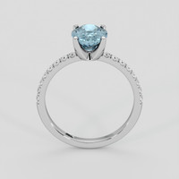 2.28 Ct. Greyish Blue Sapphire Ring, 18K White Gold 3