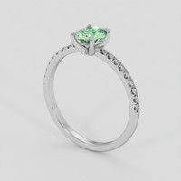 1.05 Ct. Yellowish Green Sapphire Ring, 18K White Gold 2