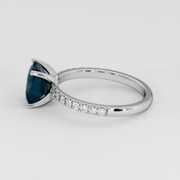 2.32 Ct. Greenish Blue Sapphire Ring, 18K White Gold 4