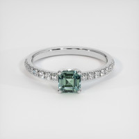 0.83 Ct. Sapphire Ring, 18K White Gold 1