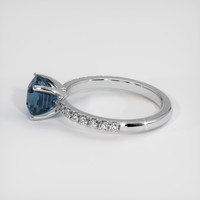 2.04 Ct. Greenish Blue Sapphire Ring, 18K White Gold 4