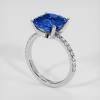 5.28 Ct. Blue Sapphire Ring, 18K White Gold 2