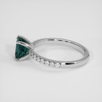 1.21 Ct. Bluish Green Sapphire Ring, 18K White Gold 4
