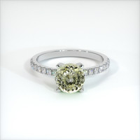 1.93 Ct. Greenish Yellow Sapphire Ring, 18K White Gold 1
