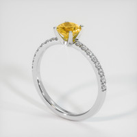 0.79 Ct. Sapphire Ring, 18K White Gold 2