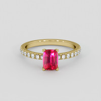 1.11 Ct. Purplish Red Ruby Ring, 10K Yellow Gold 1
