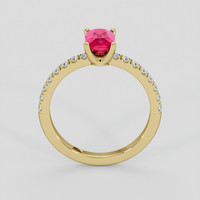 1.11 Ct. Purplish Red Ruby Ring, 10K Yellow Gold 3