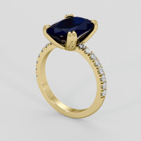 4.19 Ct. Blue Sapphire Ring, 10K Yellow Gold 2