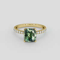2.86 Ct. Bluish Green Sapphire Ring, 10K Yellow Gold 1