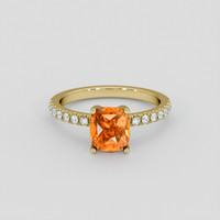 2.19 Ct. Orange Sapphire Ring, 10K Yellow Gold 1
