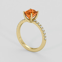 2.19 Ct. Orange Sapphire Ring, 10K Yellow Gold 2