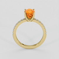 2.19 Ct. Orange Sapphire Ring, 10K Yellow Gold 3
