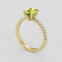 1.58 Ct. Yellowish Green Sapphire Ring, 10K Yellow Gold 2