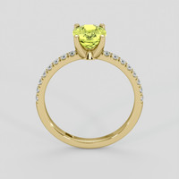 1.58 Ct. Yellowish Green Sapphire Ring, 10K Yellow Gold 3