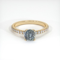 0.97 Ct. Greyish Blue Sapphire Ring, 10K Yellow Gold 1