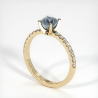 0.97 Ct. Greyish Blue Sapphire Ring, 10K Yellow Gold 2
