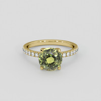 2.58 Ct. Greenish Yellow Sapphire Ring, 10K Yellow Gold 1
