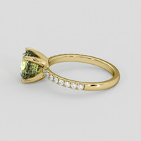 2.58 Ct. Greenish Yellow Sapphire Ring, 10K Yellow Gold 4