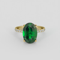 6.13 Ct. Tsavorite Garnet Ring, 14K Yellow Gold 1