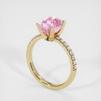 3.04 Ct. Pink Sapphire Ring, 14K Yellow Gold 2