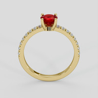 0.74 Ct. Ruby Ring, 14K Yellow Gold 3