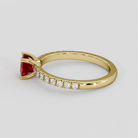 0.74 Ct. Ruby Ring, 14K Yellow Gold 4