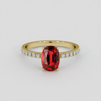 1.71 Ct. Ruby Ring, 14K Yellow Gold 1