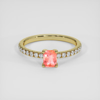 0.58 Ct. Padparadscha Sapphire Ring, 14K Yellow Gold 1