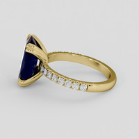 4.19 Ct. Blue Sapphire Ring, 14K Yellow Gold 4