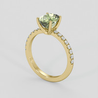 2.20 Ct. Yellowish Green Sapphire Ring, 14K Yellow Gold 2