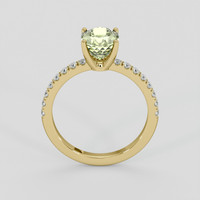 2.20 Ct. Yellowish Green Sapphire Ring, 14K Yellow Gold 3